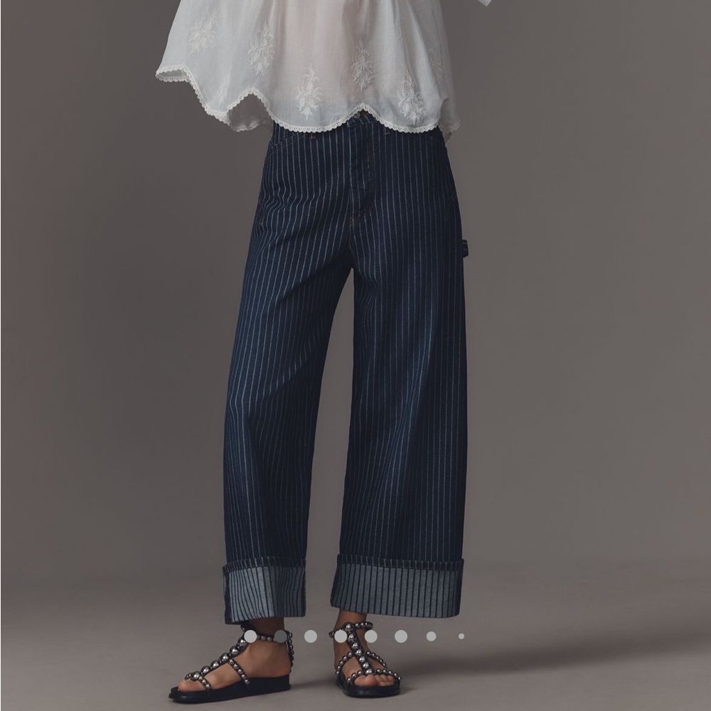 Pilcro Kayden Railroad Stripe Barrel Carpenter Jeans